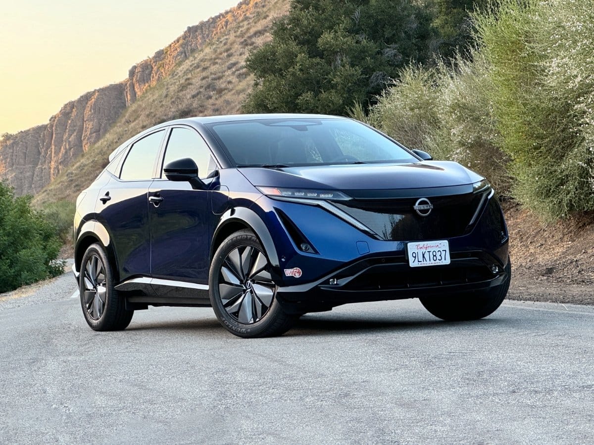 Nissan Ariya Platinum Blue Front Quarter View